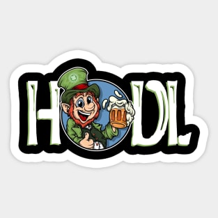 Leprechaun Token - LEP - HODL - White Lettering T-Shirt Sticker